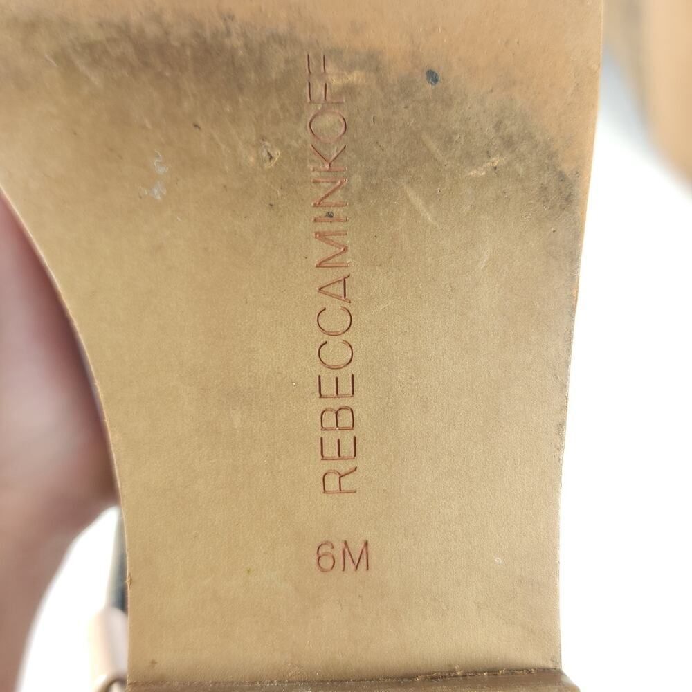 Rebecca Minkoff Women's US 6M Beige Leather Studded Strappy Gladiator Sandals - Picture 14 of 14